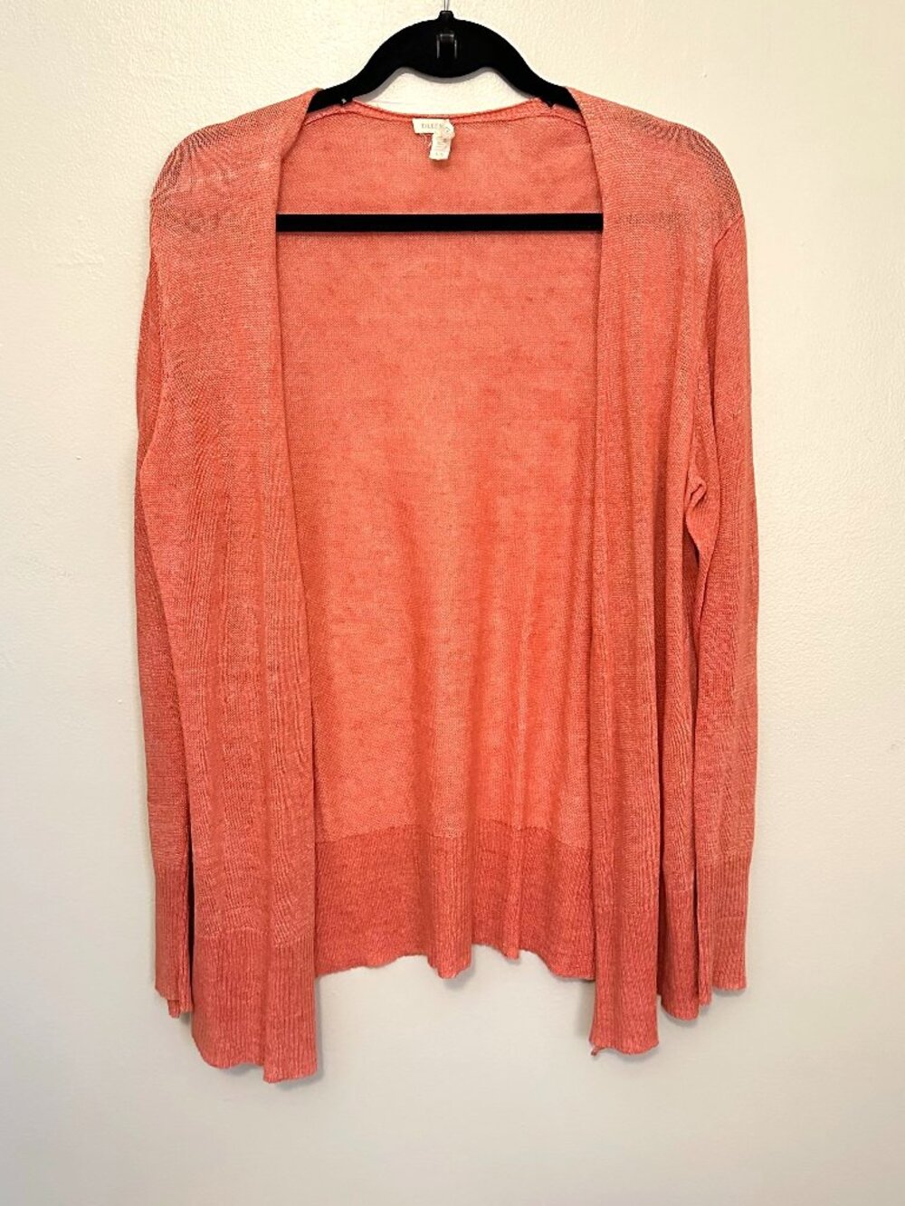 [Eileen Fisher] Coral Open Front Cardigan L